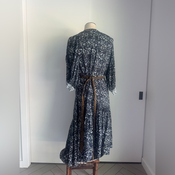 Apiece Apart Black and White Floral Midi Dress - Picture 5 of 7